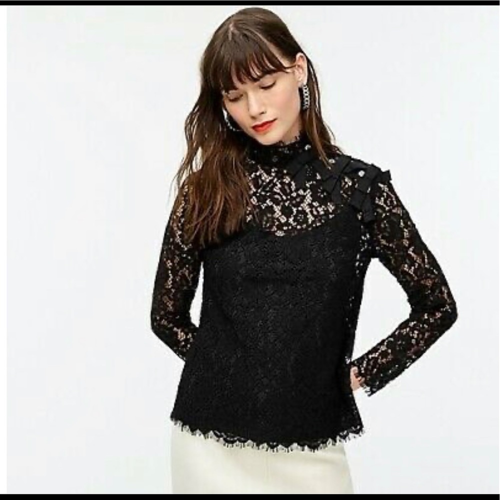 Jcrew Mockneck Top in Floral Lace